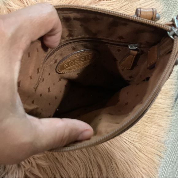 Fossil Brown Genuine Leather Crossbody Bag - Picture 5 of 9